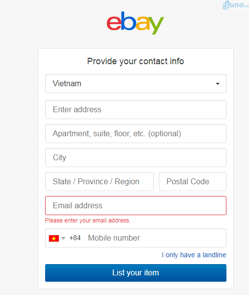 đăng ký bán hàng trên Ebay