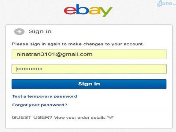 đăng ký tài khoản trên Ebay
