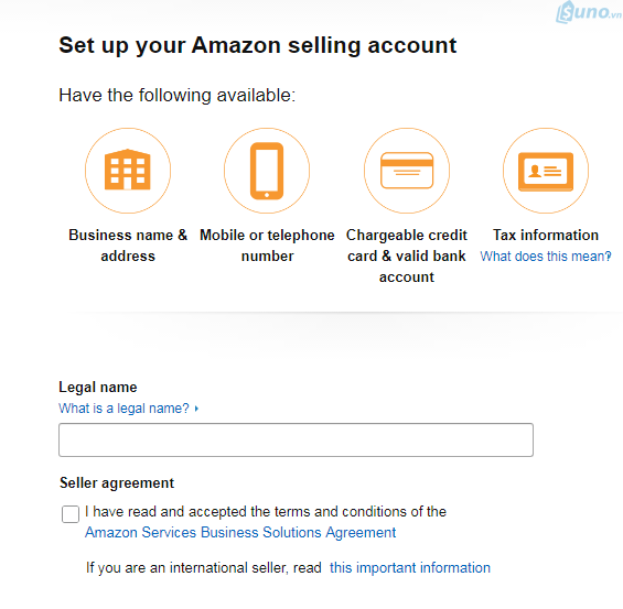 mở tài khoản trên Amazon