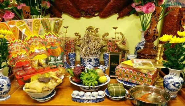 Mâm lễ vật cúng ông Táo
